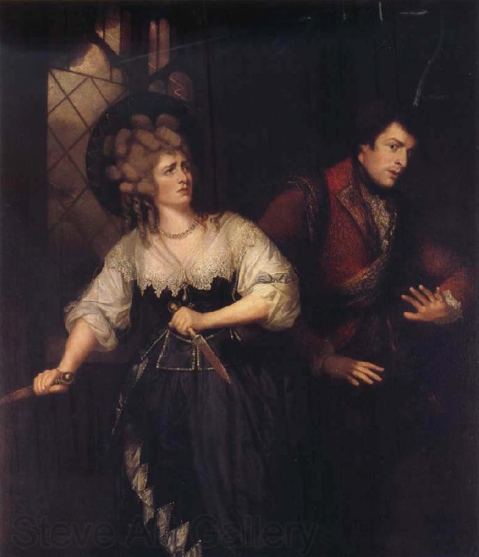 Thomas Beach Sarah Siddons and John Philip Kemble in Macbeth Norge oil painting art